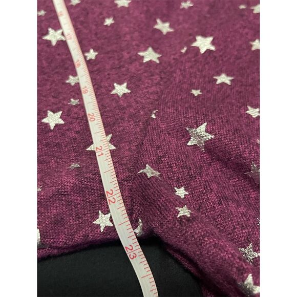 Emily Daniels Women's XL Purple Long Sleeve Star Print Pullover Crew Neck - Picture 8 of 9